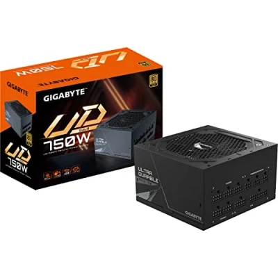 Image of GIGABYTE UD750GM Power Supply Unit 750W, 80 PLUS Gold Certified, Japanese Capacitors, Fully Modular, ATX 3.0, UK Plug