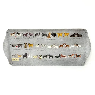 Image of ALEX CLARK Medium Melamine Dog tray perfect for snacks and tea/use indoor garden/animal lovers/gift/tea drinkers/serving food