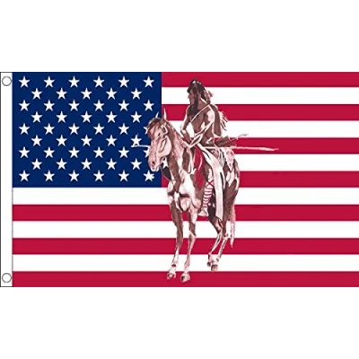 Image of USA Indian Horse Flag 5ft x 3ft