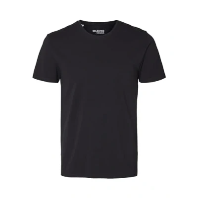 Image of SELECTED HOMME Men&#039;s 16073458 T Shirt, Black (Blackblack), Small