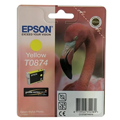 Image of Epson Original T0874 UltraChrome Hi Gloss2 Yellow Ink Cartridge, Genuine