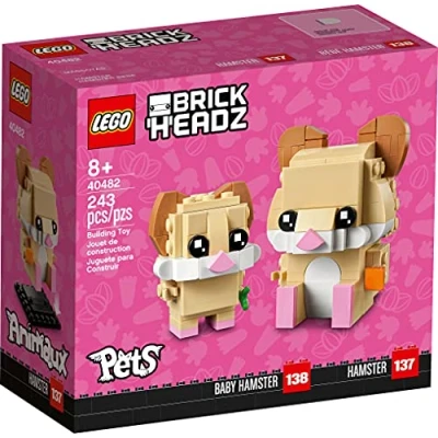 Image of LEGO BrickHeadz Baby Hamster and Set 40482