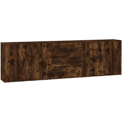 Image of vidaXL Sideboards 3 pcs Smoked Oak Engineered Wood