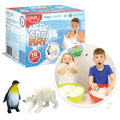 Image of Zimpli Kids 10 Use Arctic SnoPlay Turns Water into Artificial Snow, White, Sachets