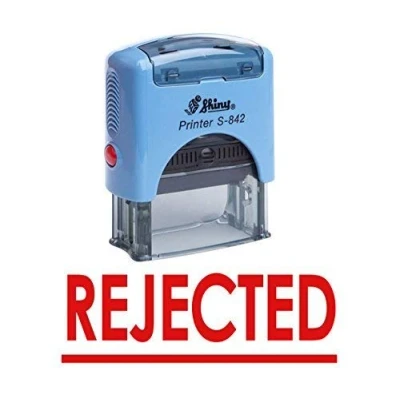 Image of Printtoo Rejected Self Inking Rubber Stamp Office Stationary Custom Shiny