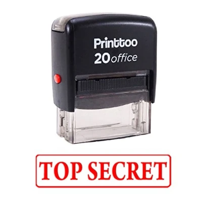 Image of Printtoo TOP Secret Self Inking Rubber Stamp Office Stationary Custom Red
