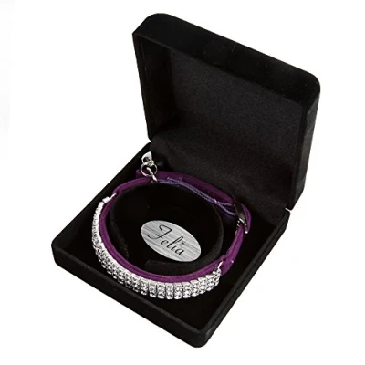 Image of Exclusive Black Velvet Jewellery Cat Collar By Felia Set With Crystals From Swarovski