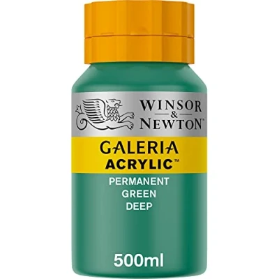 Image of Winsor &amp; Newton, Galeria Acrylic, Permanent Green Deep, 500ml