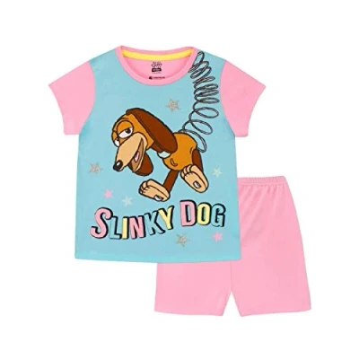 Image of Girls Character Short Pyjamas Slinky Dog EX Store 4 5 6 7 8 9 10 11 12Y PJ New (7 Years)