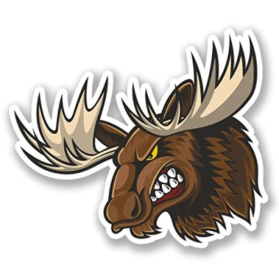 Image of 2 x Moose Vinyl Sticker iPad Laptop Car Helmet Ski Snowboard Canada Deer #4457 (10cm Wide 8.6cm Tall)
