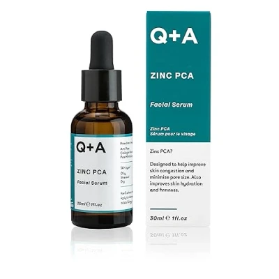Image of Q+A Zinc PCA Facial Serum. A face serum which minimises pores and enhances cell turnover. 30ml/1fl.oz