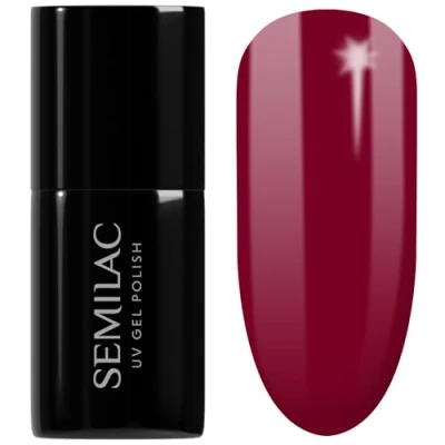 Image of SEMILAC Gel Nail Polish Long Lasting and Easy to Apply Perfect for Home Professional Manicure Pedicure 071 Deep Red UV Polish, 7 ml.