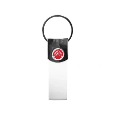 Image of Citroen Official White Keyring with Red Logo, White, Taglia unica