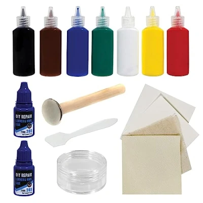 Image of SPARES2GO Complete leather Repair Kit for vinyl scratches holes cracks sofas seats furniture car caravan