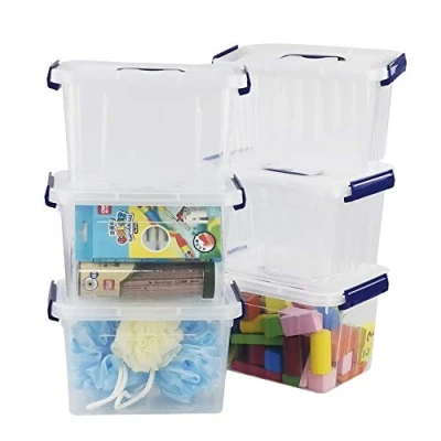 Image of Nesmilers 6 Liter Plastic Stacking Storage Box with Lid, Packs