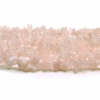 Image of SKYBEADS Genuine Pink Rose Quartz Semi Precious Stone Irregular Loose Chips Beads for Jewellery Making One Strand 31 Inch