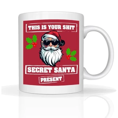 Image of Funny Mug Office Rude Secret Santa Gifts for Women, Men Work Colleagues All I got is This Coffee (This You Shit)