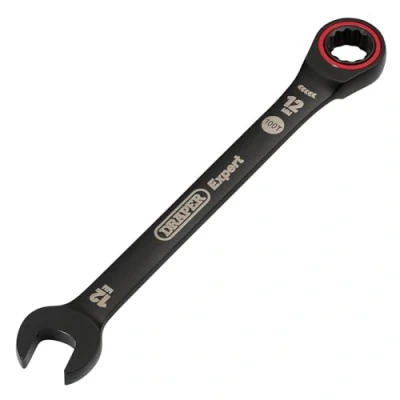 Image of Draper Expert HI TORQ Metric Ratchet Combination Spanner, 12mm, Black