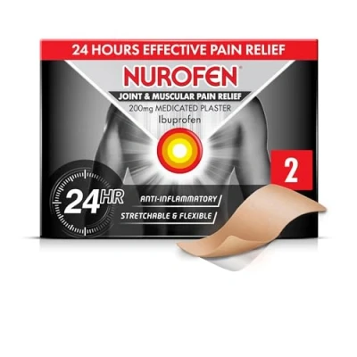 Image of Nurofen Pain Relief Patches, 200mg Pack Of 2, Knee Period Ibuprofen 24H Relief, Muscle, Bone and Joints