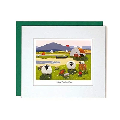 Image of &quot;Nice to See Ewe&quot; Mounted Greeting Card by Thomas Joseph Nice You Sheep