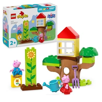 Image of LEGO DUPLO Peppa Pig Garden and Tree House Toy, Includes 2 Figures, Educational Toddler Learning Toys for Plus Year Old Girls &amp; Boys, Birthday Gift Idea 10431