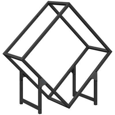 Image of vidaXL Firewood Rack Black 60x25x60 cm Cold rolled steel