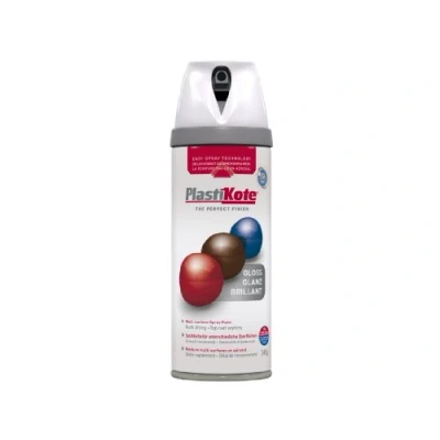 Image of Plasti kote 21102 400ml Premium Spray Paint Gloss White