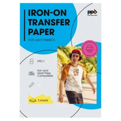Image of PPD Inkjet Premium T Shirt Transfer Paper A4 for Light and White Fabric X 5 Sheets 1