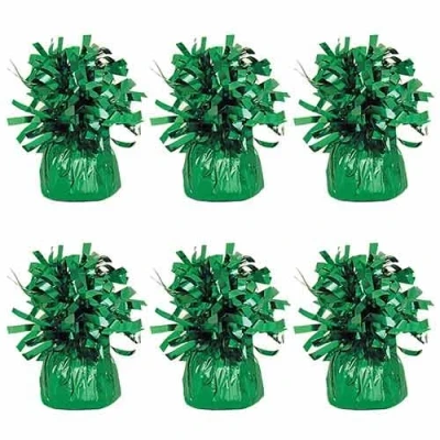 Image of Foil Helium Balloon Weights Pack of 6 Durable &amp; Colourful Emerald Green for Birthdays Parties, Events Celebrations Perfect Weight Holders