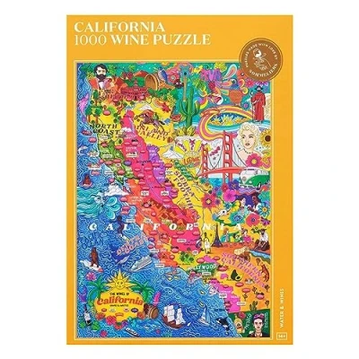 Image of Wine Puzzle California Exciting and Educational 1000 Pieces Jigsaw for Adults Unique Hand Drawn Map of Wines