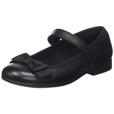 Image of Clarks Girl&#039;s Scala Tap K Ballet Flats, Black Leather Leather, 13.5 UK Child