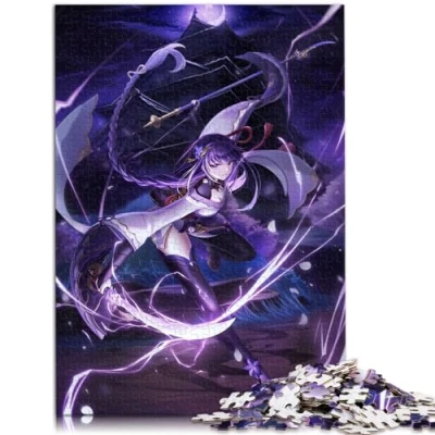 Image of jigsaw Puzzles for Adults adult Puzzle 1000 Genshin Impact Raiden Shogun Wood Grownups &amp; Families Fun at Home Activities, Birthday Present,Travel Gifts, Size: 50x75cm