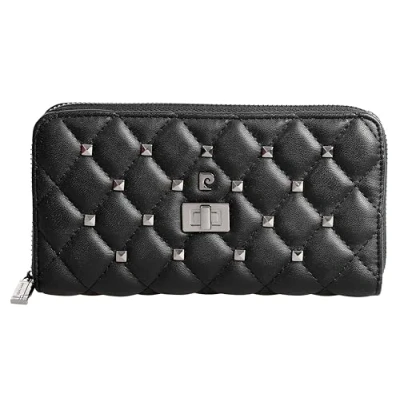 Image of Pierre Cardin Women&#039;s Wallet, Beautiful, Large, Spacious, Imitation Leather, Gift, Wallet with Coin Pocket, Faux Banknote Holder, Girl Black Zip