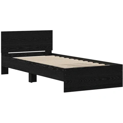 Image of vidaXL Bed Frame Black Oak 90x190 cm Engineered Wood