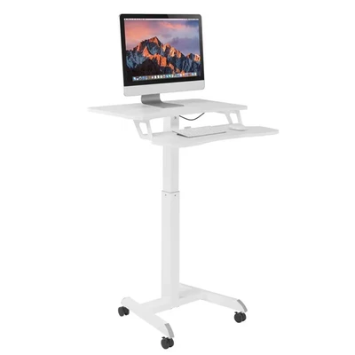Image of PROPERAV 781BP Two Tier Mobile Workstation White