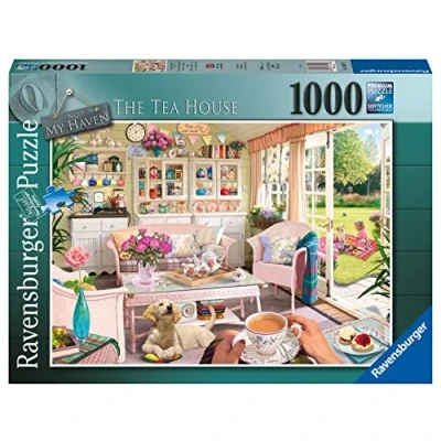 Image of Ravensburger My Haven No.9 The Tea House 1000 Piece Jigsaw Puzzle for Adults &amp; Kids Age 12 Years Up, Black