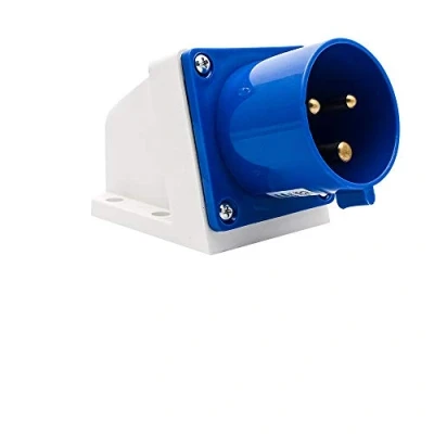 Image of Blue Industrial Plug &amp; Sockets MASO 16A 220v IP44 3 pin Site Wall Socket Waterproof Connector 2P+Earth Male/Female (#513)