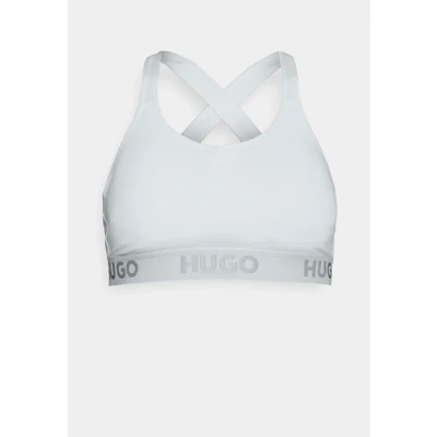 Image of HUGO Bralette Padded Sporty LOGO Bustier, Women&#039;s, Size: XXL, White