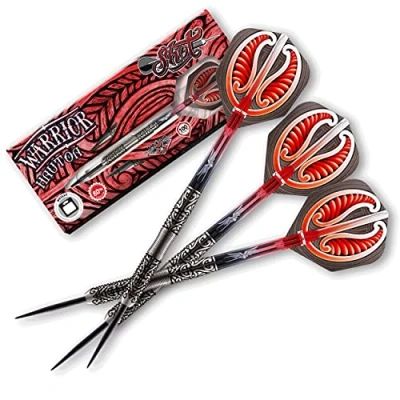 Image of Shot! Darts Warrior Hautoa Steel Tip Dart Set Centre Weighted 80% Tungsten Barrels 24gm