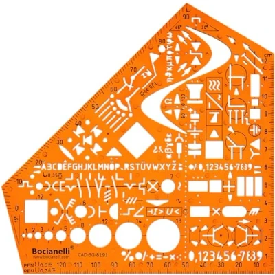 Image of Electrical and Electronic Installation Symbols Drawing Template Stencil Engineering Drafting Supplies Layout Plan Schematic Wiring