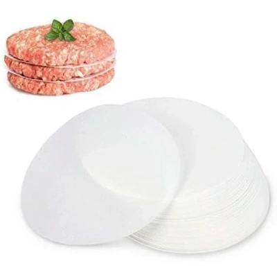 Image of GWHOLE 500 Pcs 11cm Non Stick Burger Press Wax Discs Paper Sheets Beef Hamburger for Patties, Meat Balls