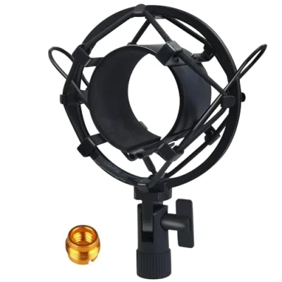 Image of Tentucro 42 47mm Microphone Shock Mount with Metal Adapter Anti Vibration High Isolation Mic Holder Clip, Fits for Diameter of in Broadcasting, Recording, Etc. M