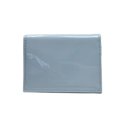 Image of Ted Baker Eellsa Patent Poppered card holder oyster in Light Blue
