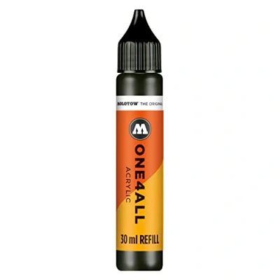 Image of MOLOTOW ONE4ALL Acrylic Paint Refill Marker, Signal Black, 30ml Bottle, 1 Each (693.180), 1.01 Fl Oz (Pack of 1)