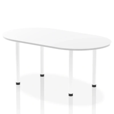 Image of Impulse 1800mm Boardroom Table White Top Post Leg