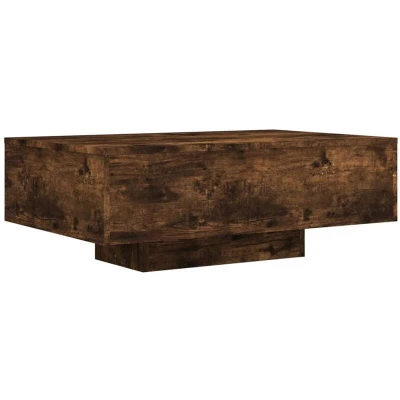 Image of vidaXL Coffee Table with LED Lights Smoked Oak 85x55x31 cm
