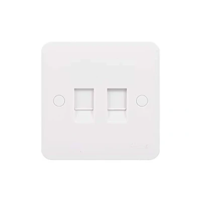 Image of Schneider Electric Lisse White Moulded Double Data Socket, CAT6, RJ45, GGBL7072C6S,