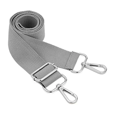 Image of Wide Shoulder Bags Strap,Adjustable Replacement Belt Bag Strap with Silver Swivel Hooks Soft Canvas Purse Straps Messenger Changeable Long For Crossbody Handbag(Silver Gray)