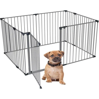 Image of Bettacare Pet Pen, 105cm x 144cm, Grey, 70cm High, Dog Pen for Pets, Dogs and Puppies, Playpen suitable Indoor Outdoor use, Easy Installation