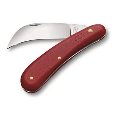 Image of Victorinox, Pruning Knife M, Swiss Army Pocket Knife, Small, Garden, Multi Tool, Blade, curved, Red